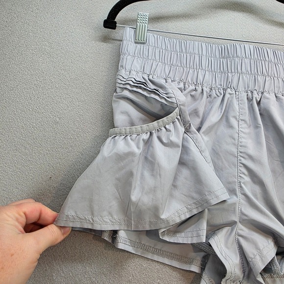 Free People Movement Get your Flirt On Shorts High Rise Pleated Pocket Grey Sm - Picture 6 of 14